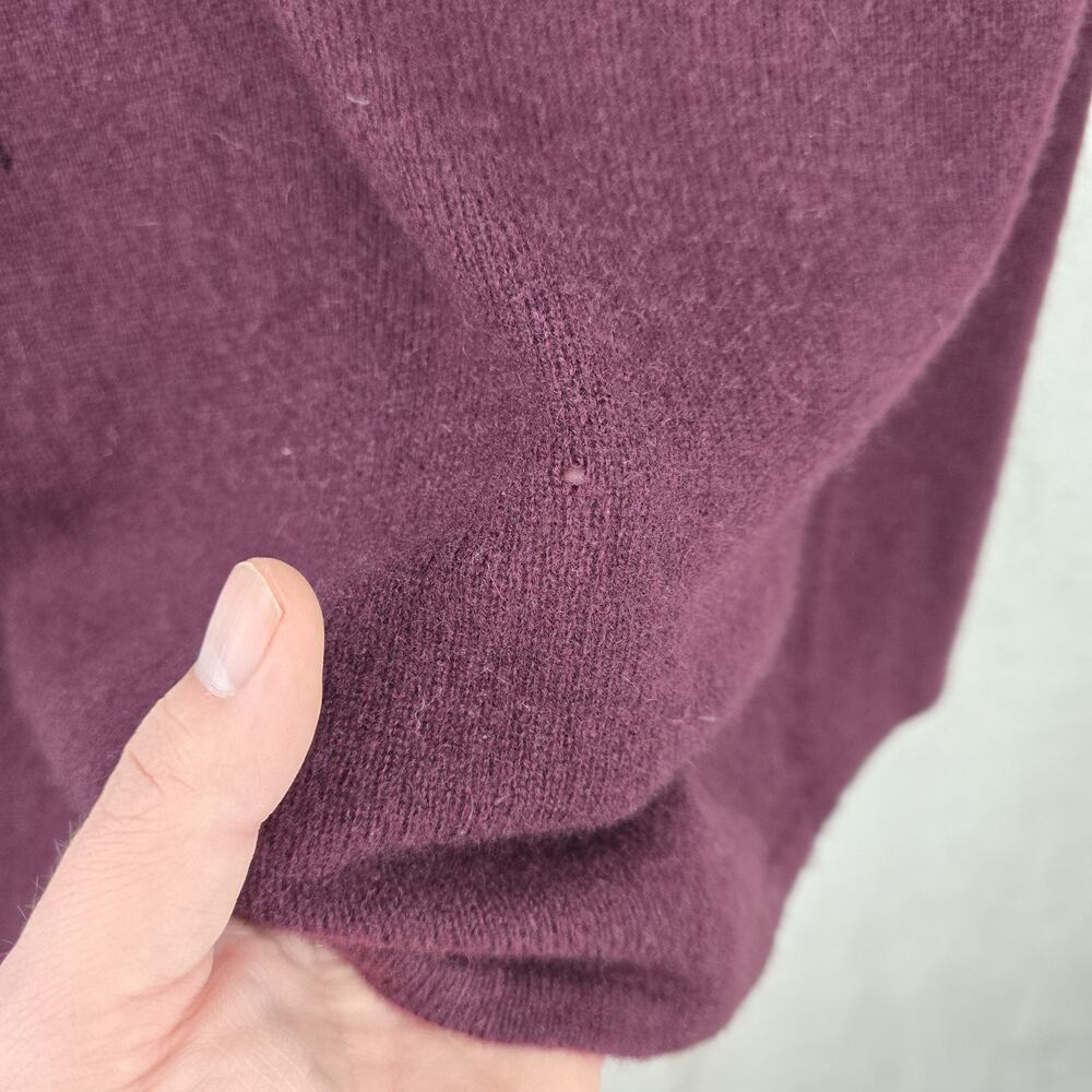 41 Hawthorn Cashmere Sweater Woman Large Maroon Cardigan Heritage Academia FLAWS - Picture 10 of 14